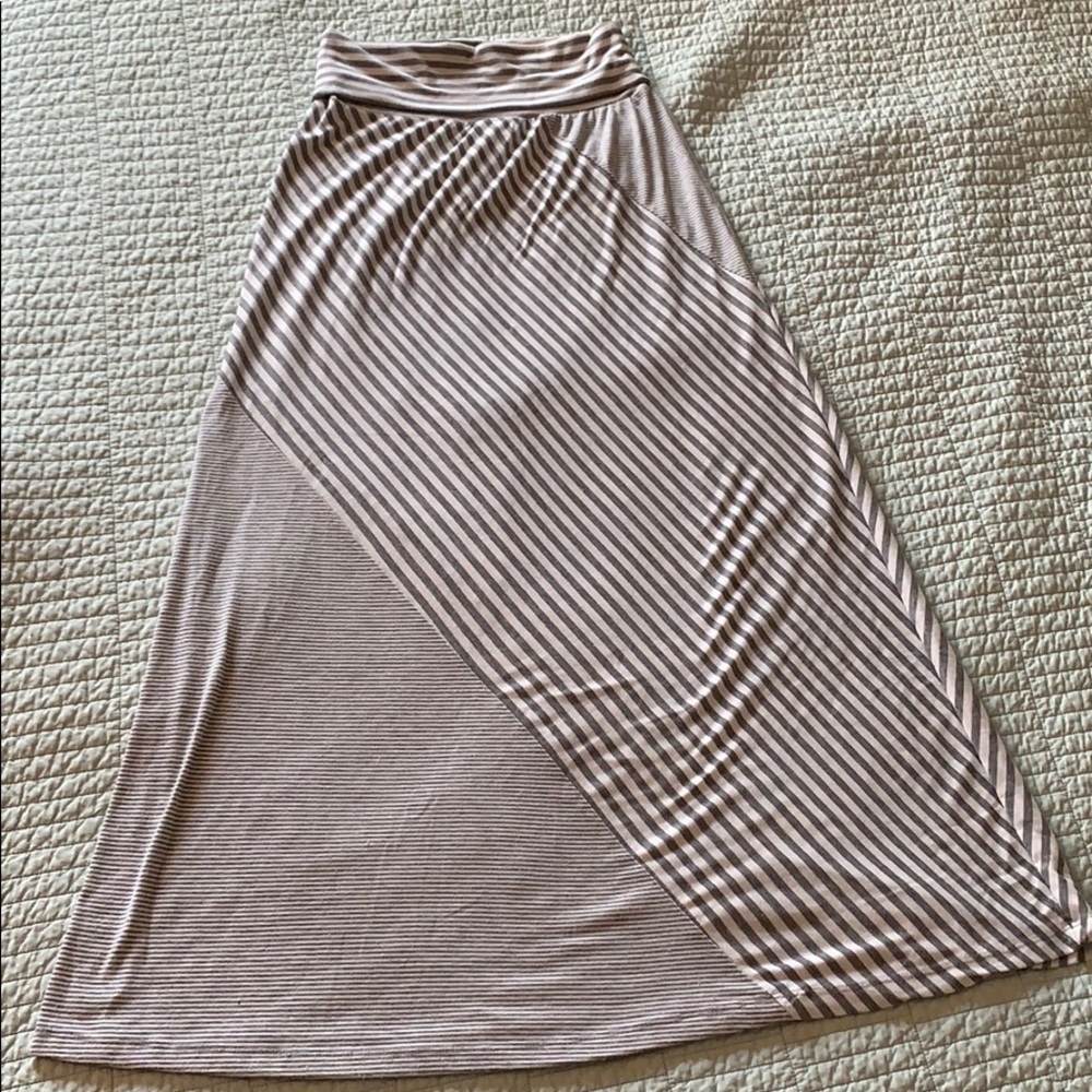 Joe B Gray and White Striped Maxi